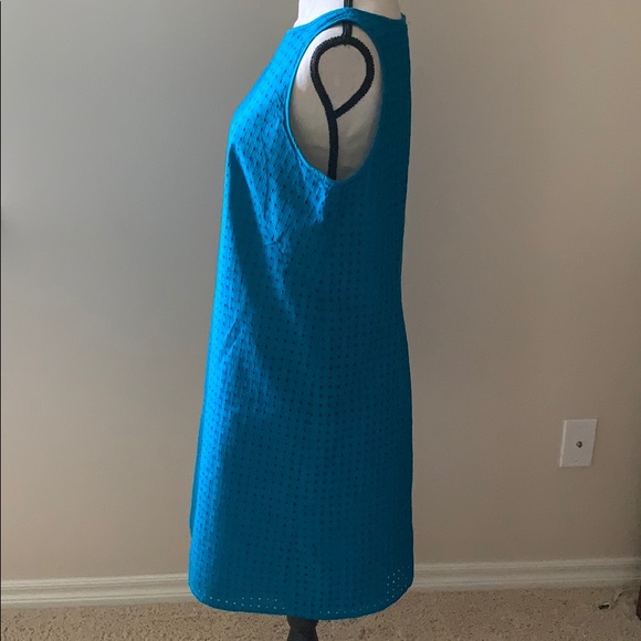 NWOT SIZE 8 Turquoise LOFT Eyelet Dress - Picture 4 of 5